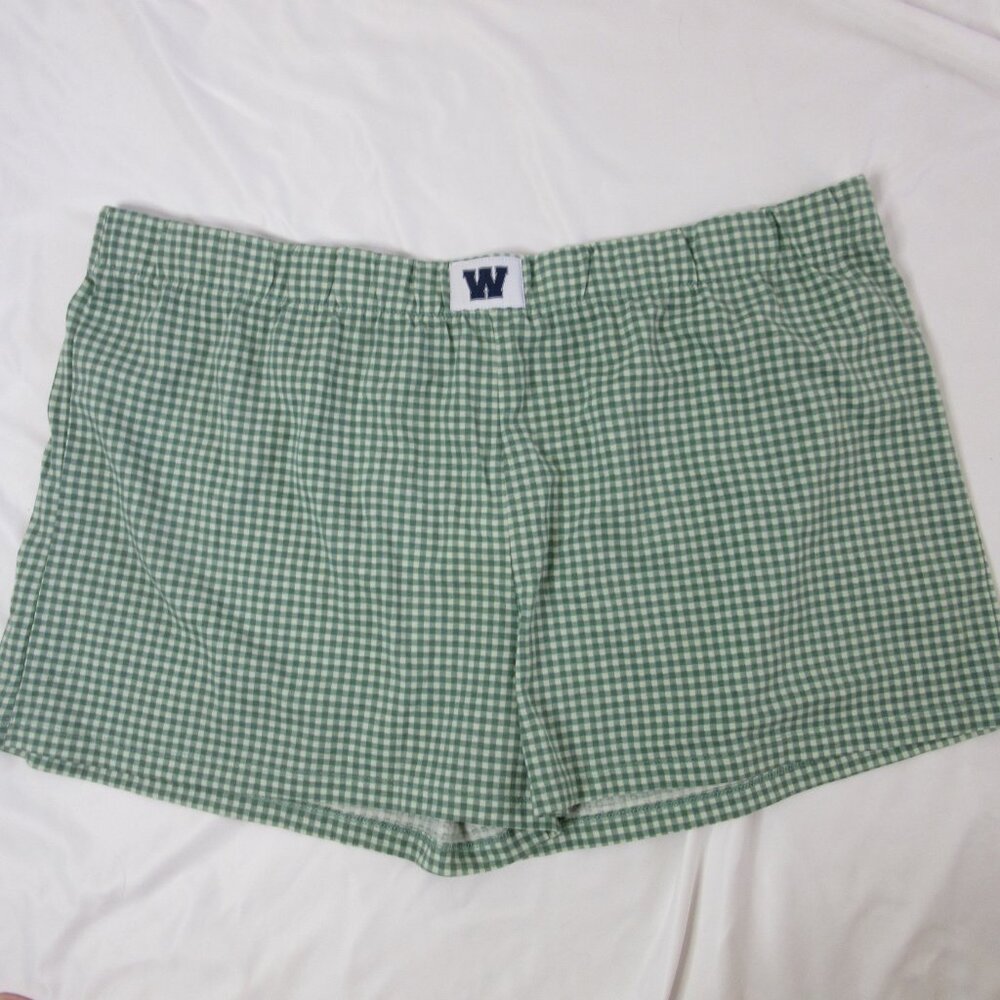 Disney Skinnydip Winnie the Pooh Boxer Pajama Shorts Green Gingham Size 2X NWT